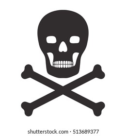 Skull Crossed Bones Icon Death Pirate Stock Vector (Royalty Free ...