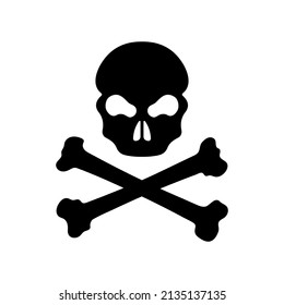 Skull Bones Icon Black Silhouette Front Stock Vector (Royalty Free ...