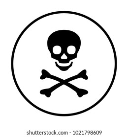 Skull and bones icon in circle
