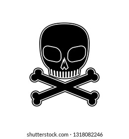 skull and Bones  icon. Glyph, flat icon for website design and development, app development