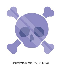 skull and bones icon isolated flat