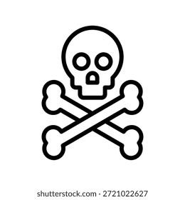 Icono de huesos del cráneo, Vector de línea