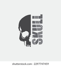 skull and bones icon logo design vector graphic illustration