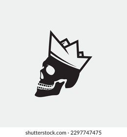 skull and bones icon logo design vector graphic illustration