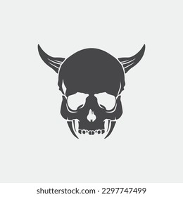 skull and bones icon logo design vector graphic illustration