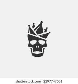 skull and bones icon logo design vector graphic illustration