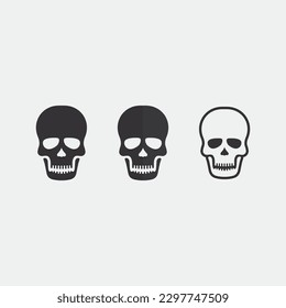 skull and bones icon logo design vector graphic illustration