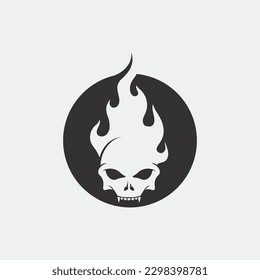 skull and bones icon logo design vector graphic illustration