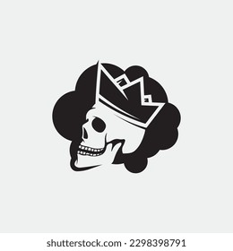 skull and bones icon logo design vector graphic illustration