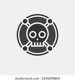 skull and bones icon logo design vector graphic illustration