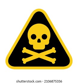 Skull and bones icon. Аttention poison. Toxic Hazard Symbol. Danger Sign