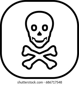 Skull and bones icon ,sign design (edge)