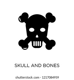 Skull and bones icon. Skull and bones symbol design from Nautical collection. Simple element vector illustration on white background.