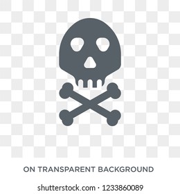 Skull and bones icon. Trendy flat vector Skull and bones icon on transparent background from Nautical collection. 