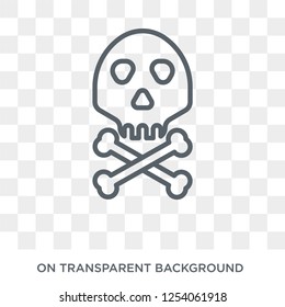 Skull and bones icon. Trendy flat vector Skull and bones icon on transparent background from Nautical collection. High quality filled Skull and bones symbol use for web and mobile