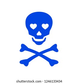 Skull and bones icon. Vector illustration