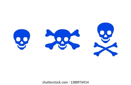 Skull and bones icon. Vector illustration