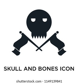 Skull and bones icon vector isolated on white background for your web and mobile app design, Skull and bones logo concept