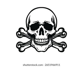 skull and bones illustration, for logo and t-shirt image