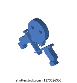 Skull and bones isometric left top view 3D icon