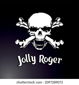 Skull and bones. Jolly roger pirate vector flag.Skull and Crossbones Vector Illustration, EPS