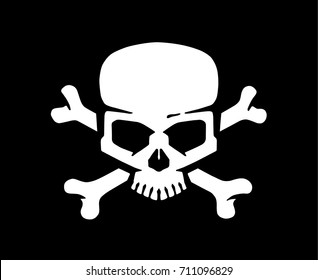 Skull And Bones. Jolly Roger Pirate Vector Flag.