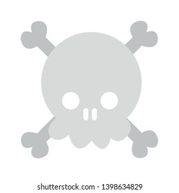 Skull with bones kawaii cartoon