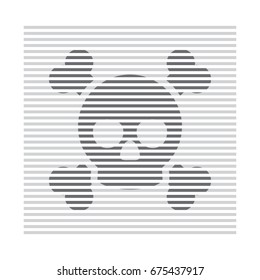 Skull and bones lines design. Cyber crime and web pirate symbol. Piracy on the Internet. Vector illustration in modern style