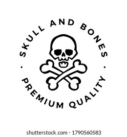 skull and bones logo vector icon illustration