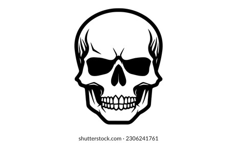 Skull and bones mortal symbol vector illustration isolated on white background.