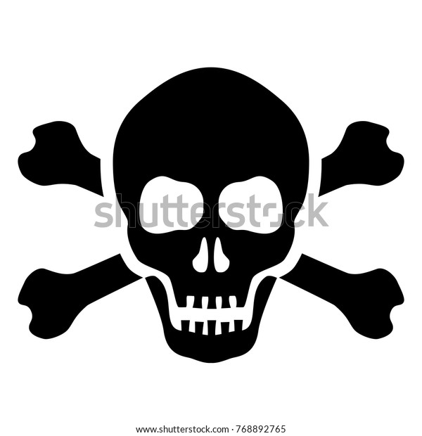 Skull and bones mortal symbol vector\
illustration isolated on white\
background
