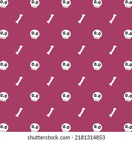 Skull and bones pattern. Halloween background.