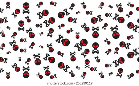 Skull with bones pattern vector / Jolly Roger / Gothic