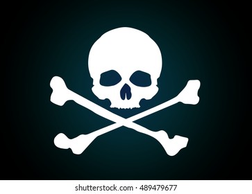 skull and bones pirate flag vector