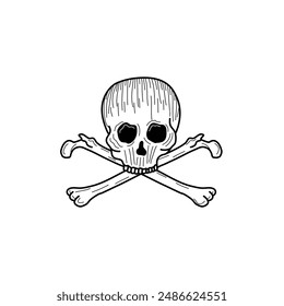 Skull with bones, Pirate symbol, Halloween 