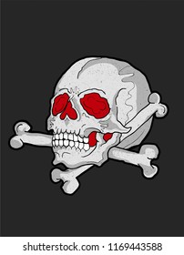 skull and bones red