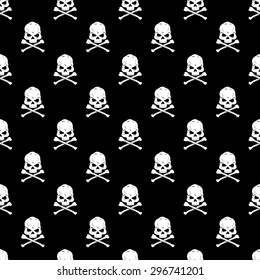 Skull and Bones seamless background  typography graphics, bandana fashion design - vectors