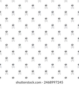 Skull and bones Seamless Pattern. Cartoon Pirate elements and objects. background. Vector illustration.