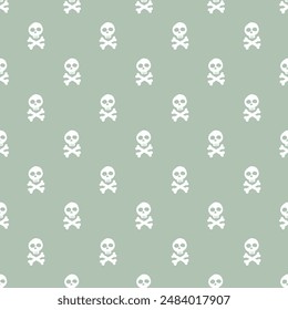 Skull and bones Seamless Pattern. Cartoon Pirate elements and objects. background. Vector illustration.