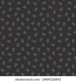 Skull and bones Seamless Pattern. Cartoon Pirate elements and objects. background. Vector illustration.