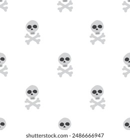Skull and bones Seamless Pattern. Cartoon Pirate elements and objects. background. Vector illustration.