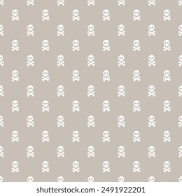 Skull and bones Seamless Pattern. Cartoon Pirate elements and objects. background. Vector illustration.