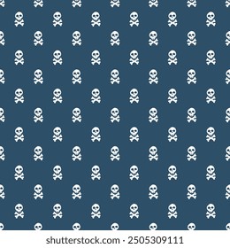 Skull and bones Seamless Pattern. Cartoon Pirate elements and objects. background. Vector illustration.