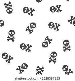 Skull and bones Seamless Pattern. Cartoon Pirate elements and objects. background. Vector illustration.