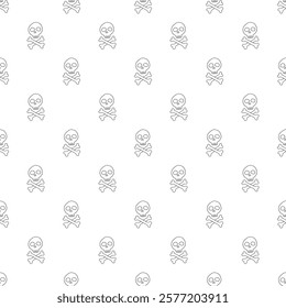 Skull and bones Seamless Pattern. Cartoon Pirate elements and objects. background. Vector illustration.