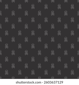 Skull and bones Seamless Pattern. Cartoon Pirate elements and objects. background. Vector illustration.