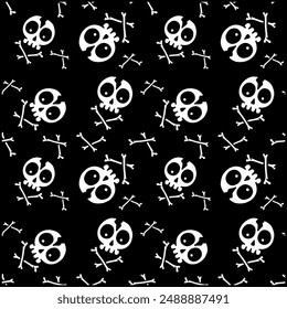 skull bones seamless pattern vector