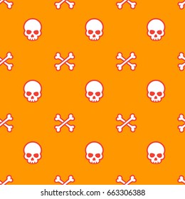 skull and bones seamless vector pattern