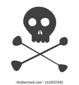 skull with bones sign on a white background