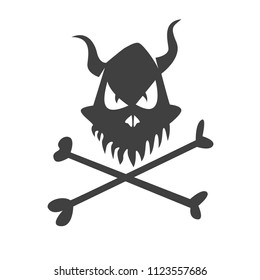 skull with bones sign on a white background